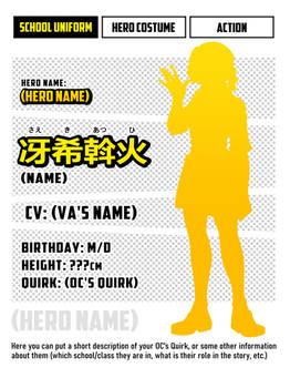 BNHA Character Sheet Template [F2U]