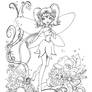 Flowers fairy lineart