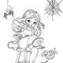 Little Miss Muffet - Lineart