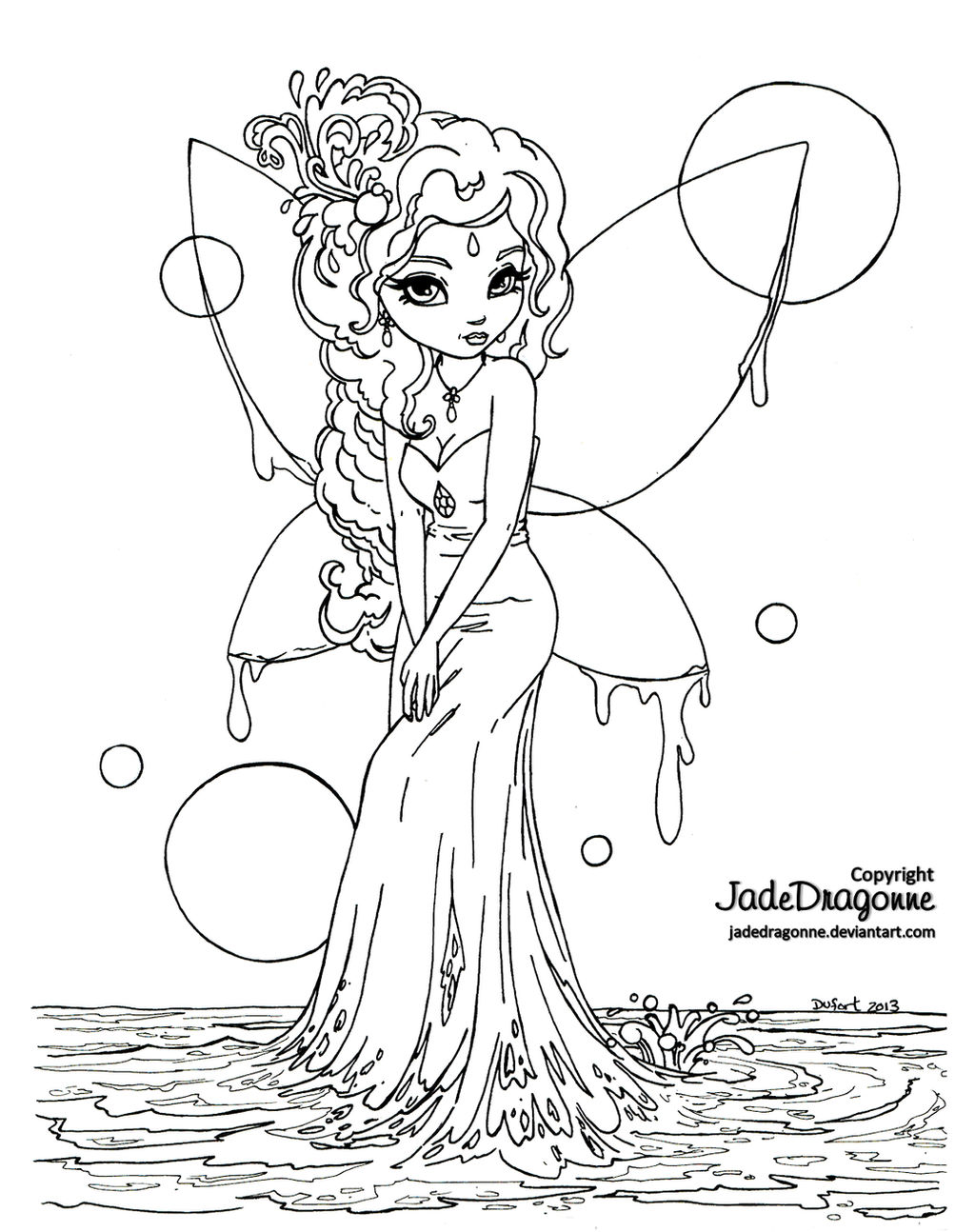 Water Fairy - Lineart