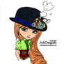 Steampunk hat colored by my brother