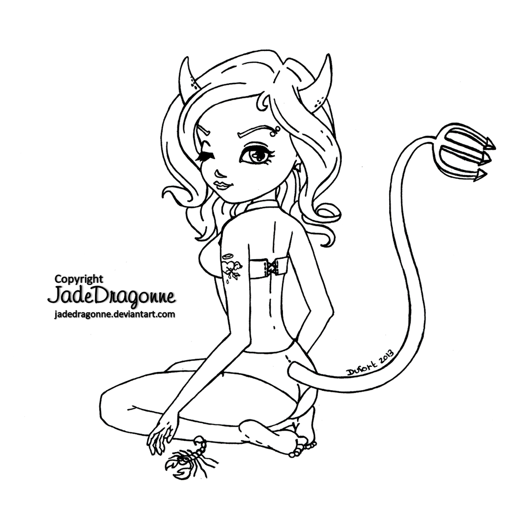 Cute but evil - Lineart