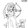 Merida from Brave - Lineart