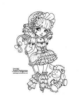 Mary's little lamb - Lineart