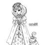 Elisabethan Princess - Lineart