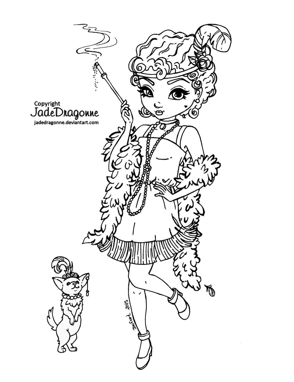 1920's flapper - Lineart