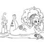 Fertility Goddess - Lineart