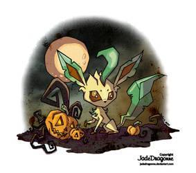 Leafeon Halloween - colored