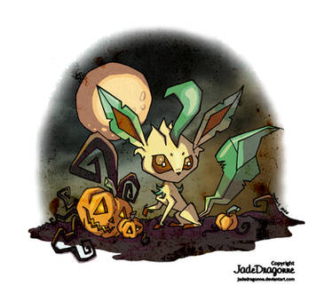 Leafeon Halloween - colored