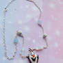 Handmade Frozen necklace with polymer clay Olaf