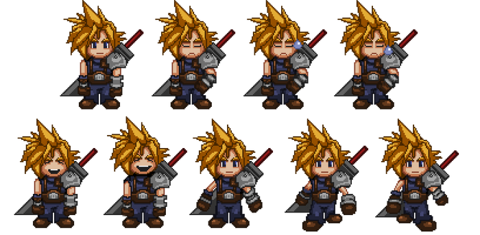 Cloud Strife Sprite Sheet