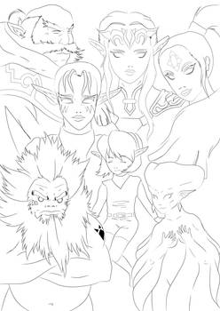 7 sages lineart