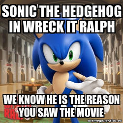 Sonic in Wreck It Ralph