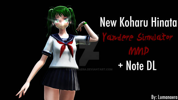 [MMD Yandere Simulator] New Koharu Hinata +Note DL