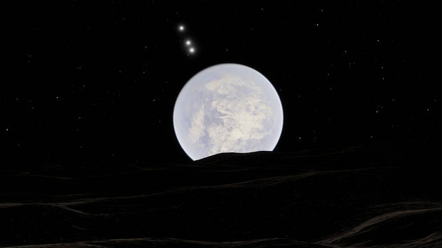 Planetrise - moons line up
