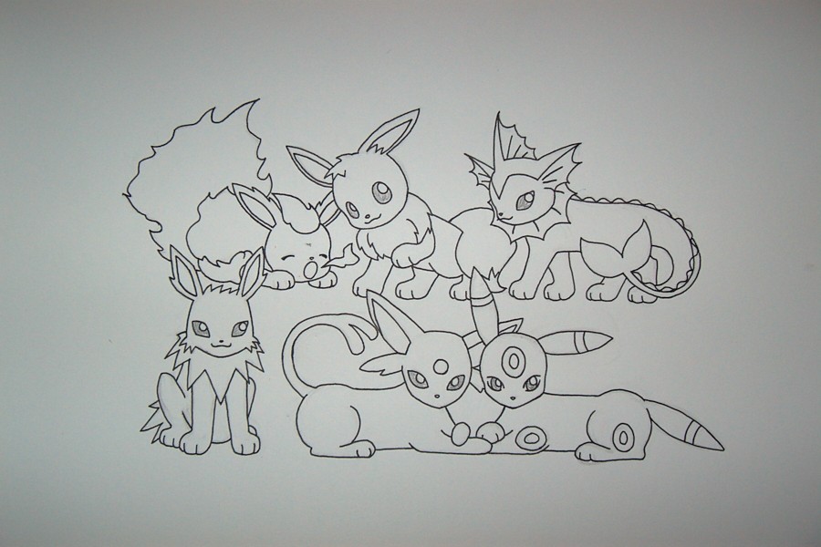 Eevee Family 2 B+W