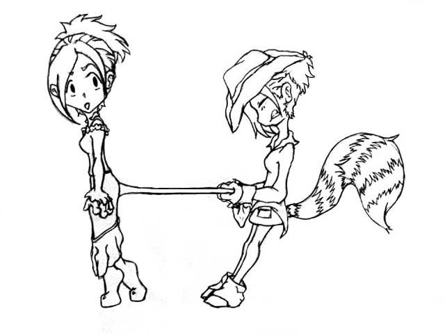 pulling her tail by DizyDezi on DeviantArt
