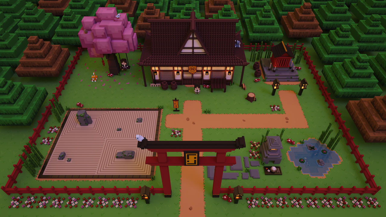 Japanese House Landscape | Voxel Art by Azayichan on DeviantArt