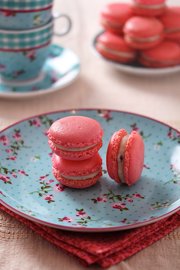 Pink french macarons