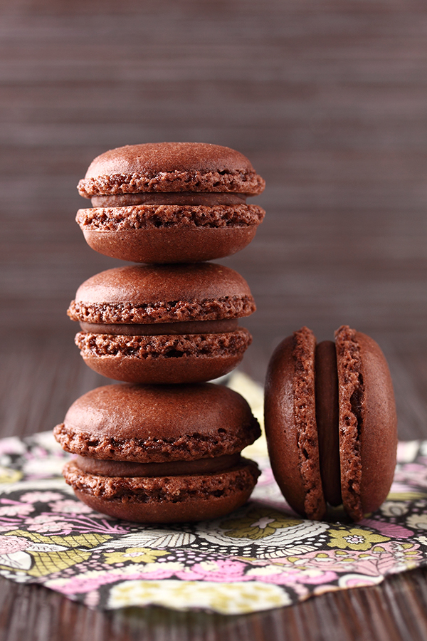 Chocolate french macarons