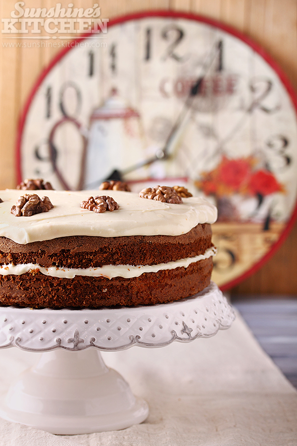 Carrot cake on a plate