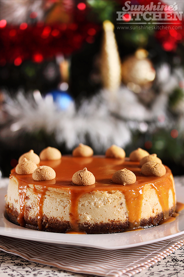 Cheesecake with amaretti and caramel