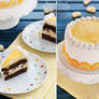 Lemon meringue chocolate cake