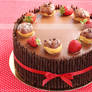 Strawberry and cream puffs cake