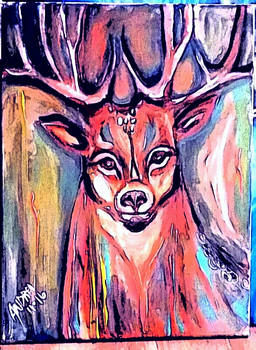 Oil on canvas buck