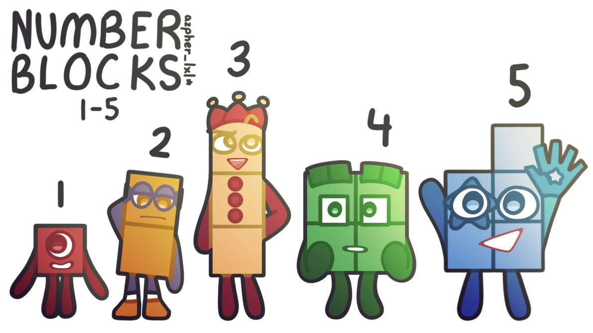 numberblocks 1-5 by azpher-lxl on DeviantArt