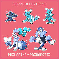 Popplio + Brionne + Primarina + Primarotti