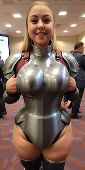 Curvy-fullfigured-femalewarrior-steel-armored-coll