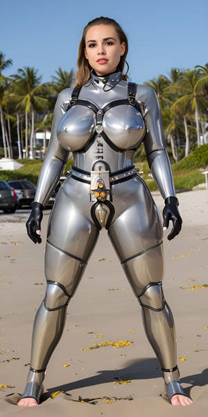 Thick-livingmannequin-posing-metallic-gold-chrome-