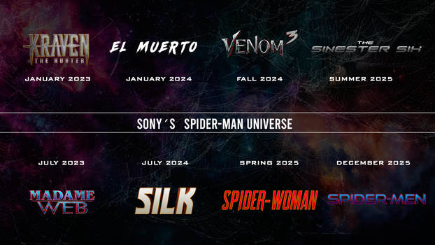 SONY SPIDER MAN UNIVERSE Calendar 2023 - 2025
