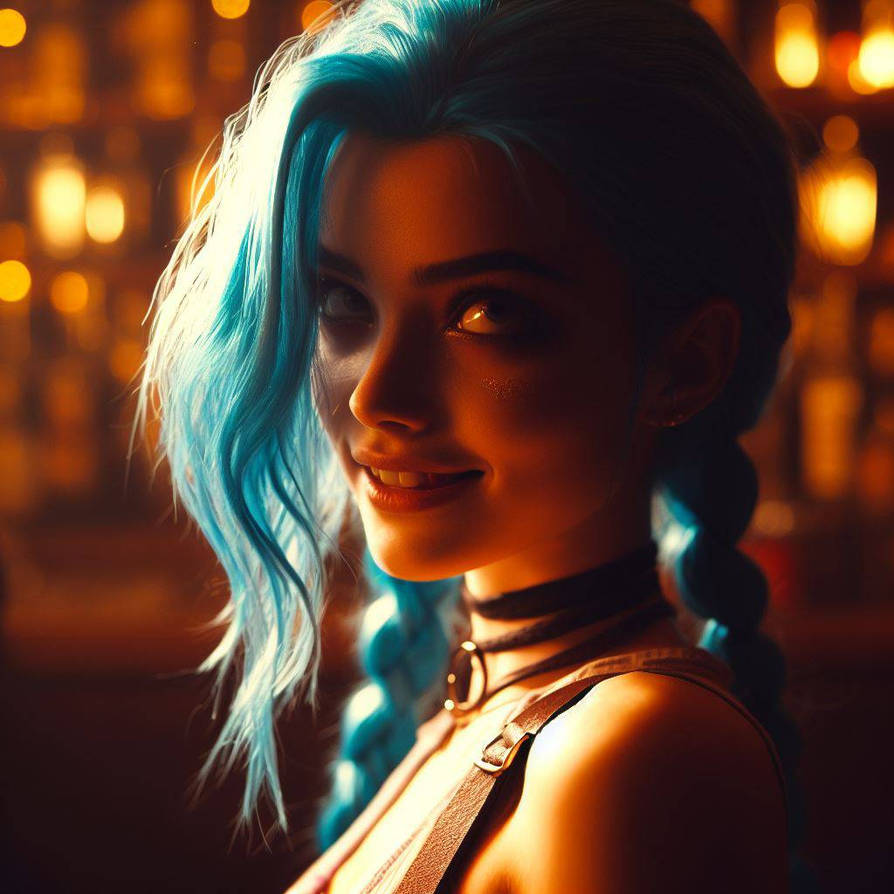 Jinx spots you in the Bar by sirflopps on DeviantArt
