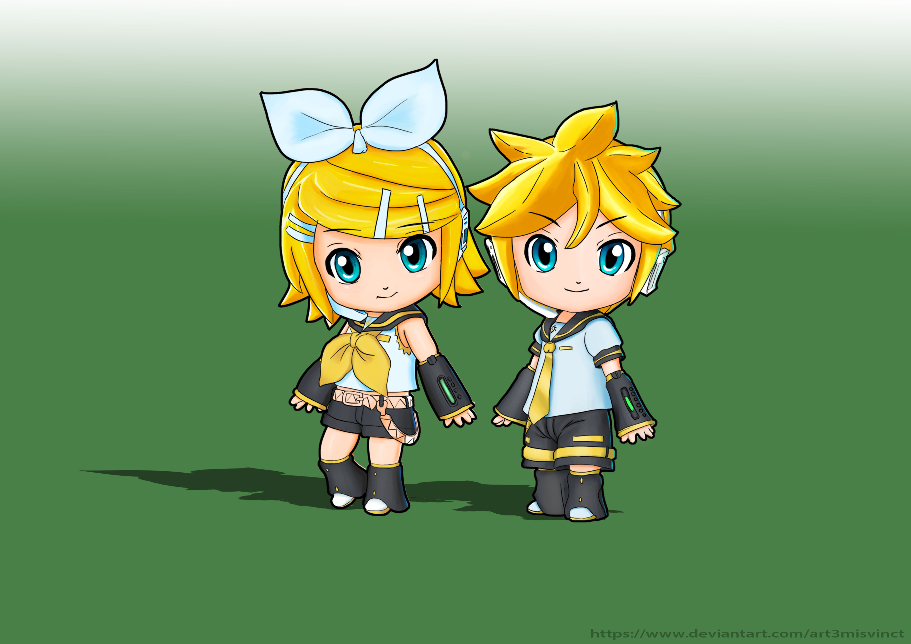 Chibi Rin Fanarrt Rin Len Chibi by Art3misVinct on DeviantArt