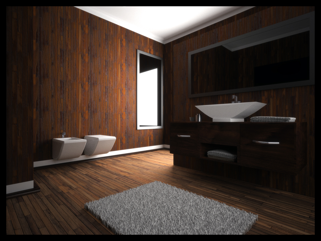 wooden bathroom