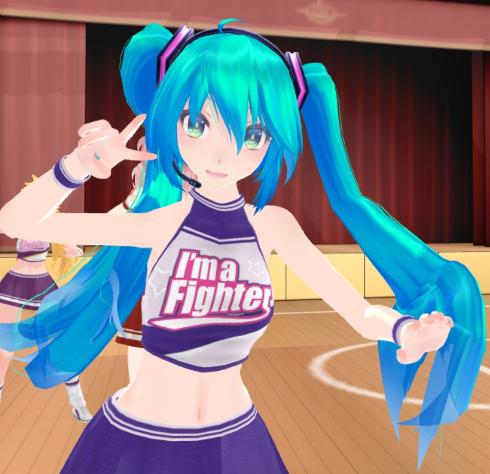 Miku in a Cheerleader Outfit Vocaloid MMD