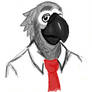 That grey bird and his tie