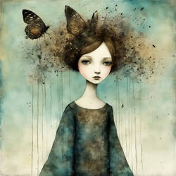 ink and watercolors style painting