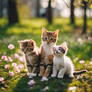 Kittens in a park