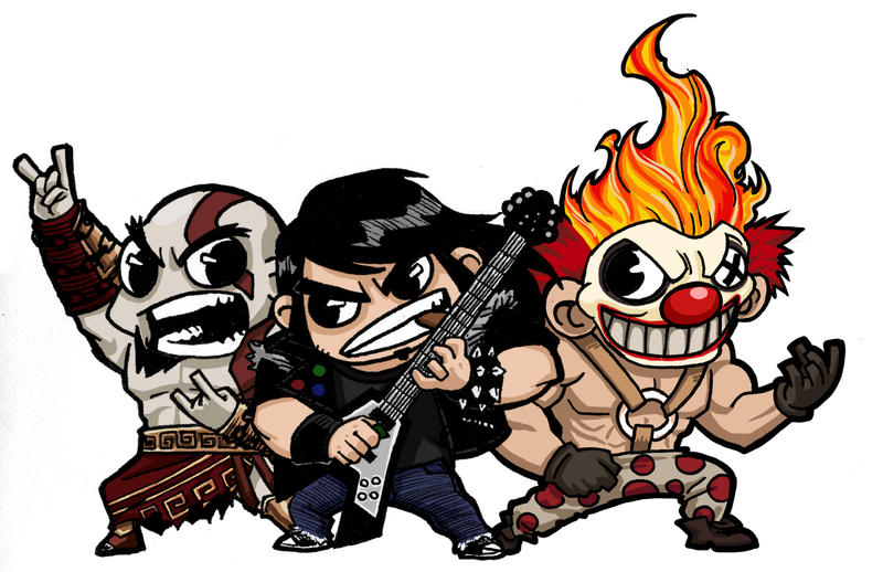 Commission - Kratos+Eddie+SweetTooth