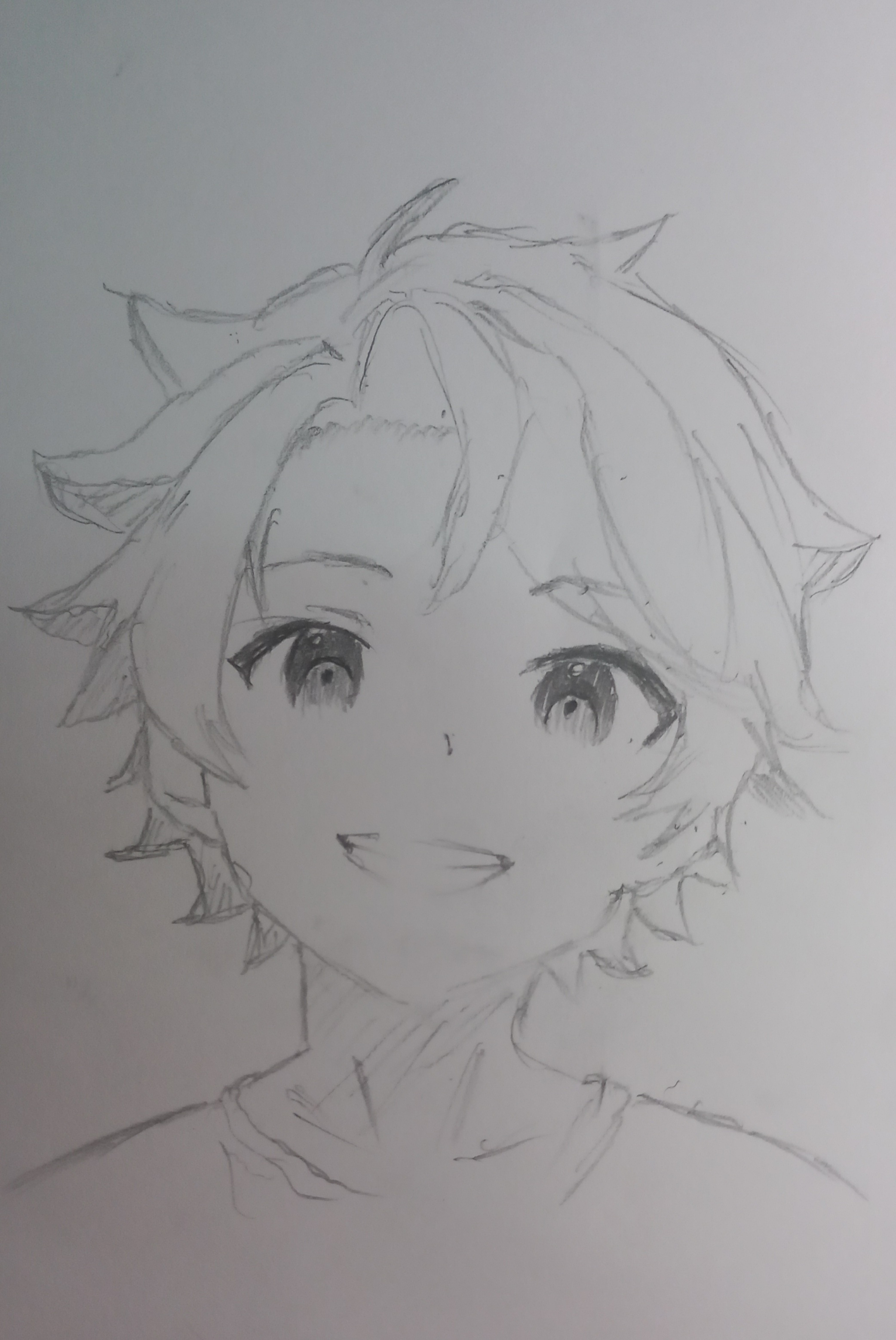 Anime Boy Gray Smile Face