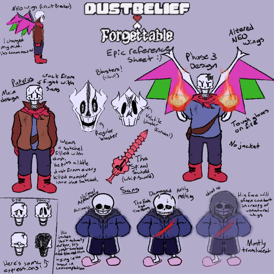 Dustbelief Forgettable updated reference sheet by ExistsTheMovie on ...