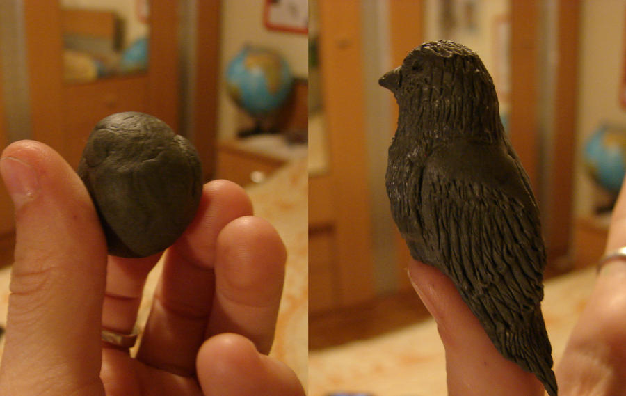 bird out of kneadable eraser