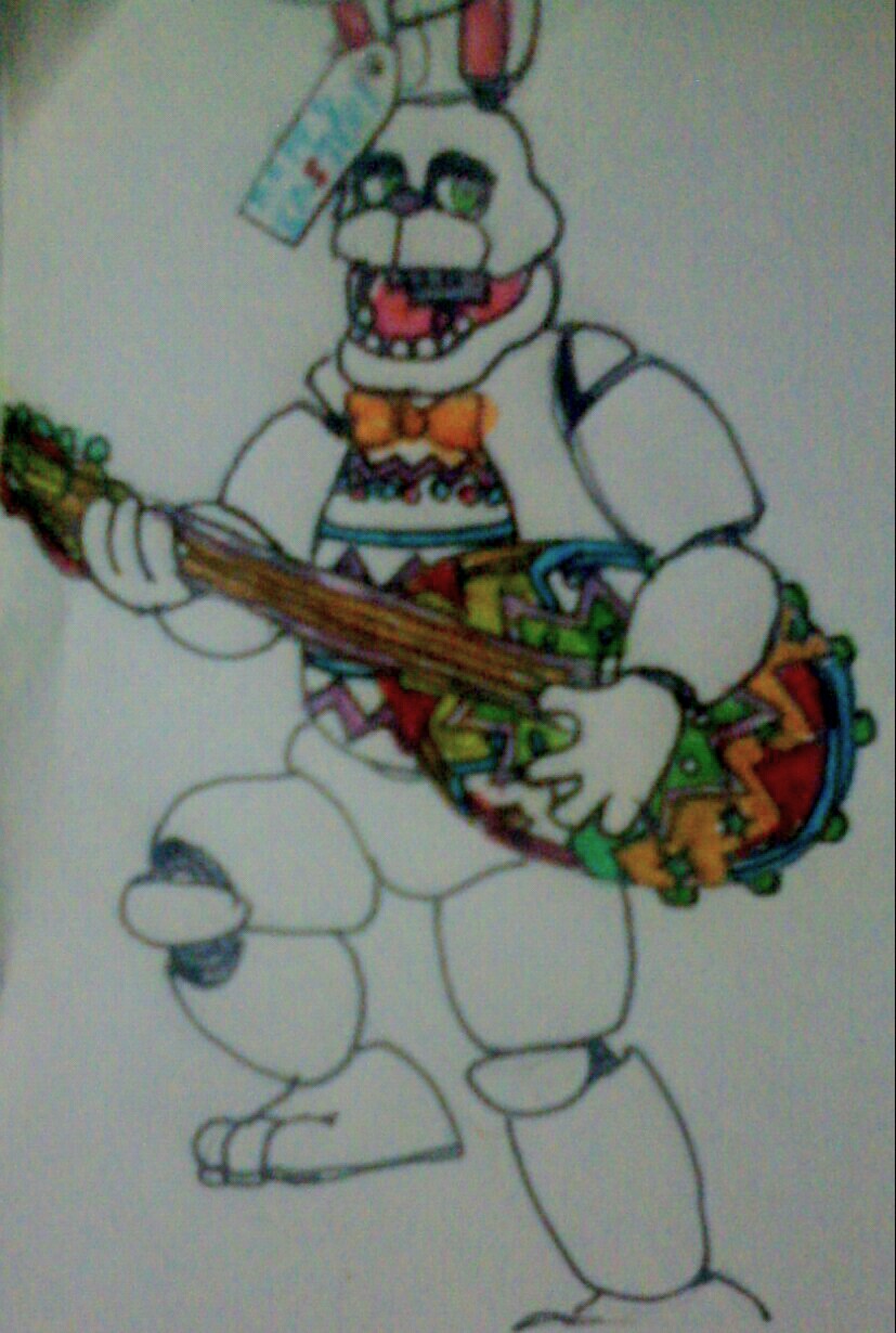 A carbon drawing of Bonnie. I think I made his guitar too small but oh  well. + My little sister's attempt : r/fivenightsatfreddys