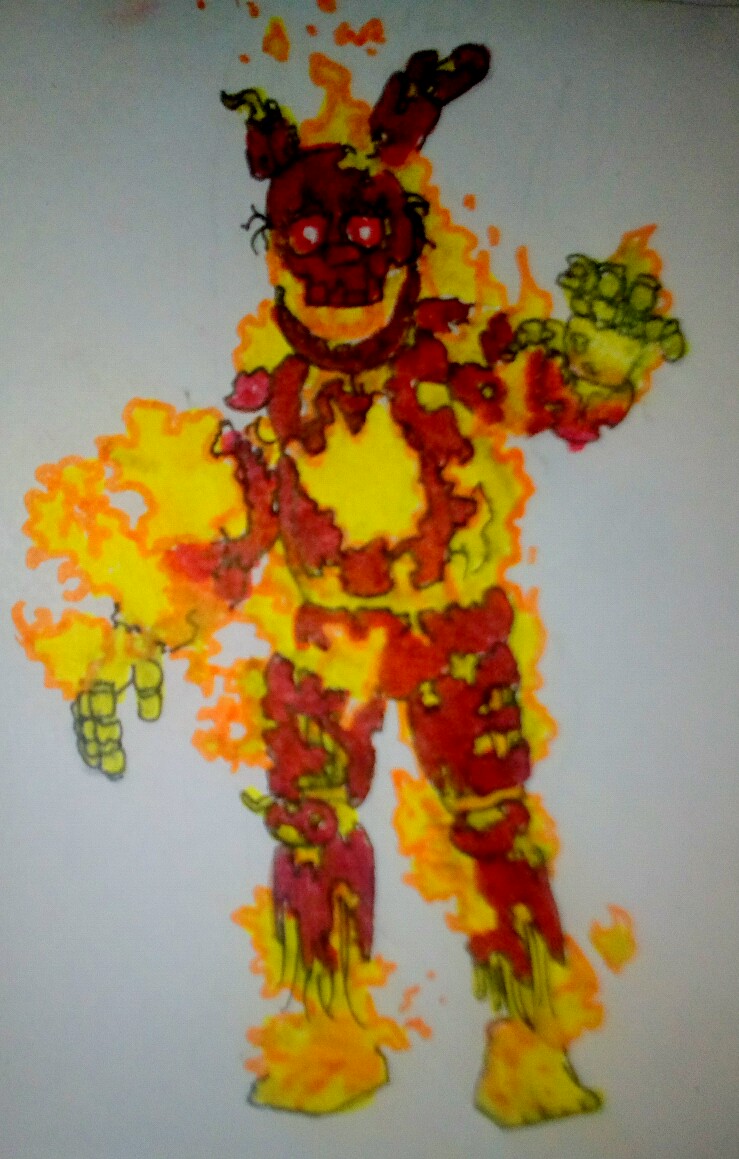 Springtrap In Fire Flaming Springtrap by FreddleFrooby on DeviantArt