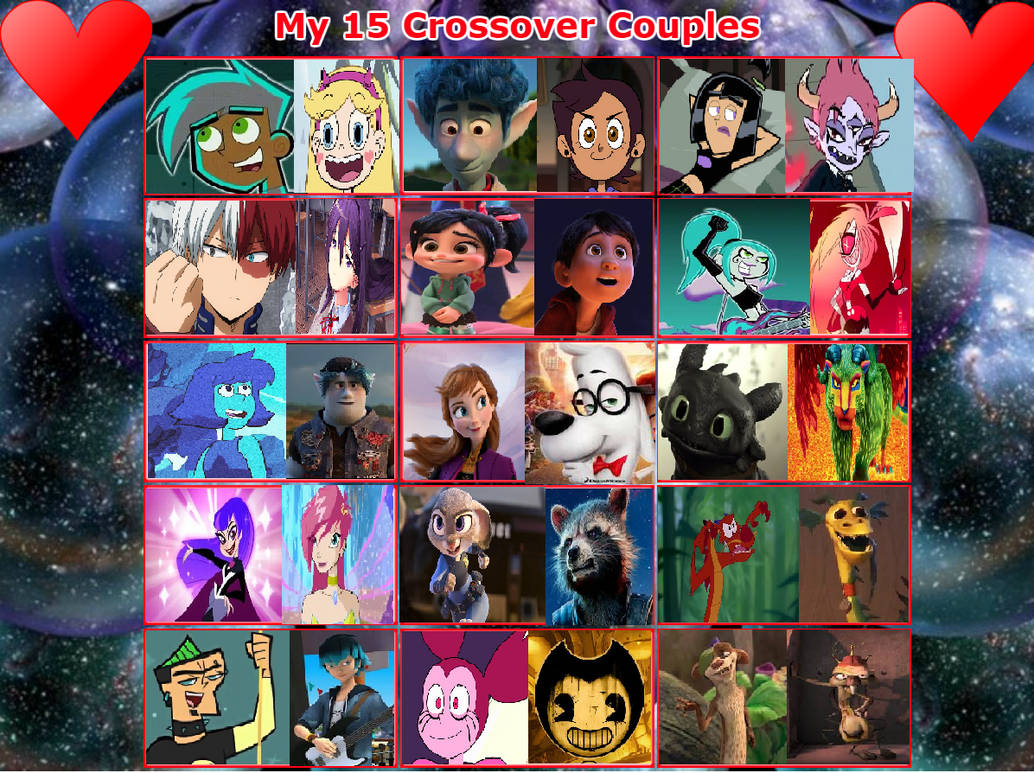 (remake) My 15 Crossover Ships by StarTheAnimeGirl on DeviantArt