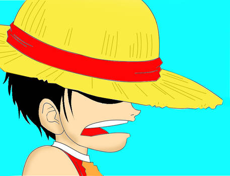 Luffy lineart colored