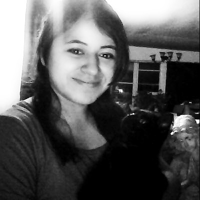 Nikki (black cat) and me